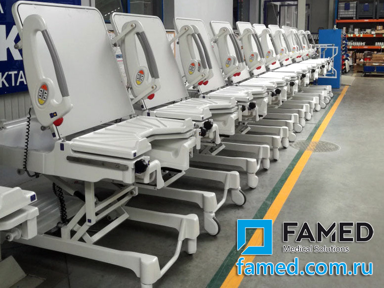 производство акушерских кресел-кроватей LM-01.4 FAMED для родов