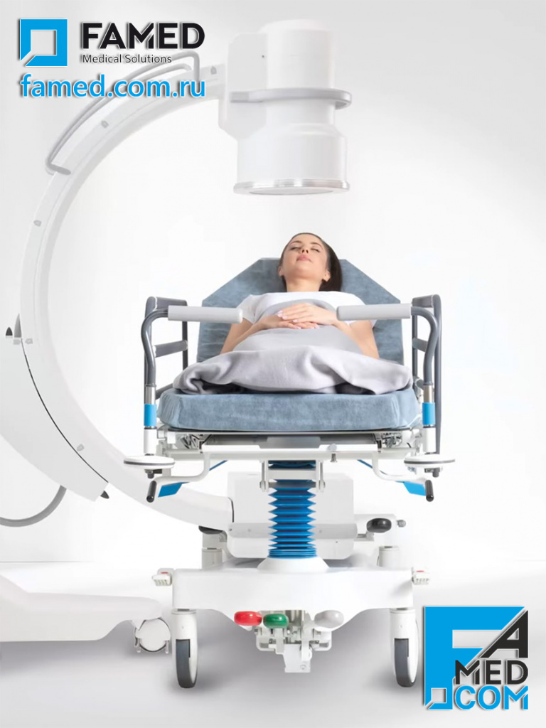 Каталка WP-09 FAMED для транспортировки пациентов с функцией визуализации под рентгеновским контролем С-дуги