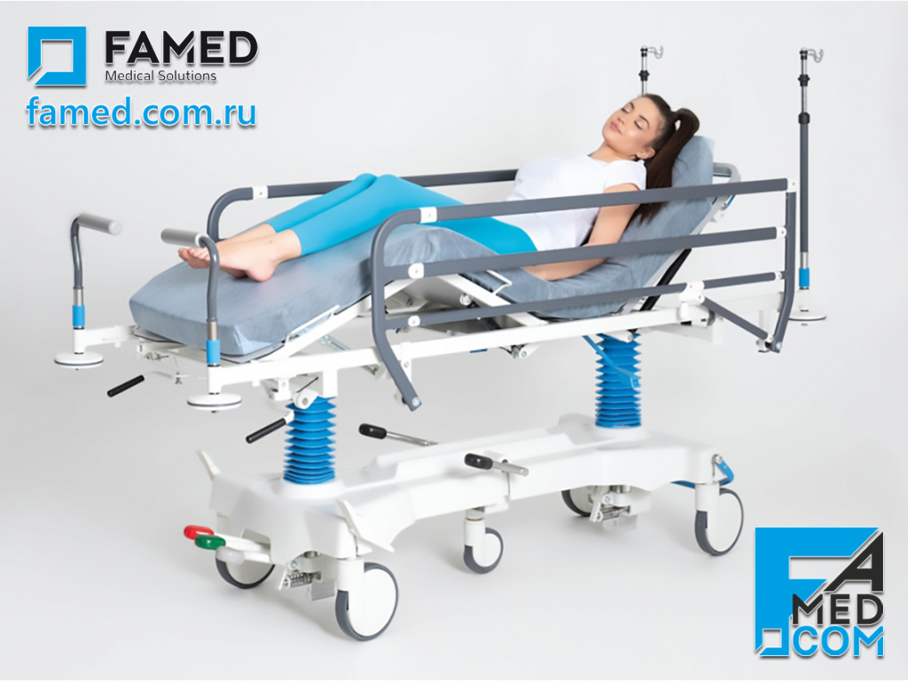 Каталка WP-09 FAMED четырехсекционная на двух телескопических колоннах