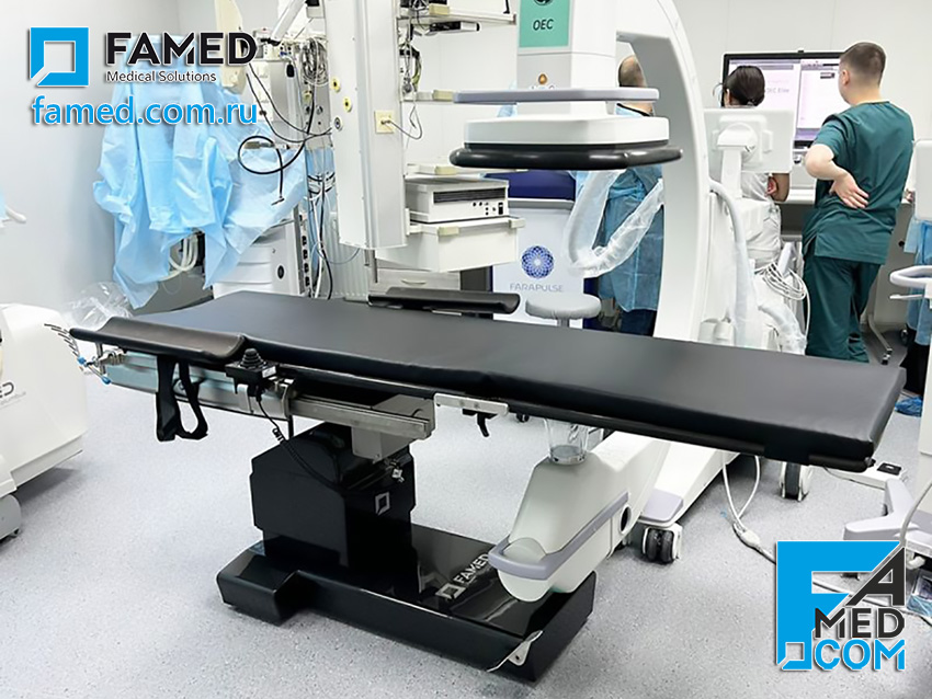 рентгенохирургический операционный стол FAMED SU-07 карбон 0,33mmAl
