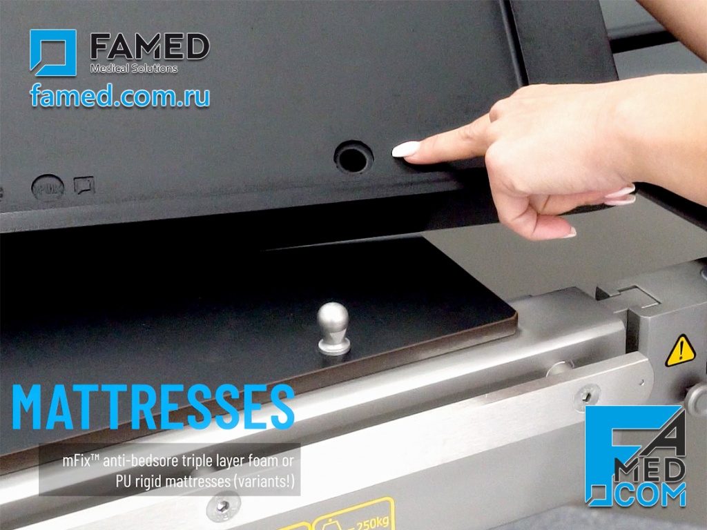Штифтовая система крепления mFixTM матрацев операционных столов FAMED