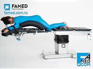 Операционный стол FAMED SU-03 с карбоновой рамой Вилсона для спинальной хирургии