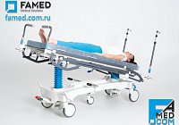 Каталка WP-09 FAMED на двух гидравлических колоннах в положении тренделенбург