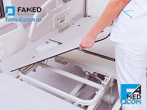 быстросъемные секции ложа для простой и надежной дезинфекции функциональной кровати LE-12 FAMED