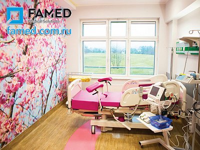 акушерское кресло-кровать для родовспоможения LM-02 FAMED в интерьере