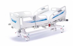 LE-12 FAMED функциональная ICU кровать для ОРИТ на колоннах с боковыми ограждениями SoftDropPlus с панелями управления