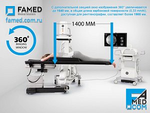 окно визуализации 360° карбонового ложа операционного стола SU-07 FAMED
