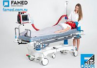 Каталка WP-09 FAMED с монитором ИВЛ и держателем кислородного баллона
