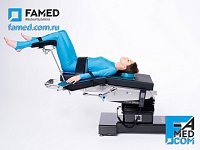 операционный стол FAMED OPTIMA с гинекологической приставкой, опорами для рук FlexArm™ и гелевыми матрацами